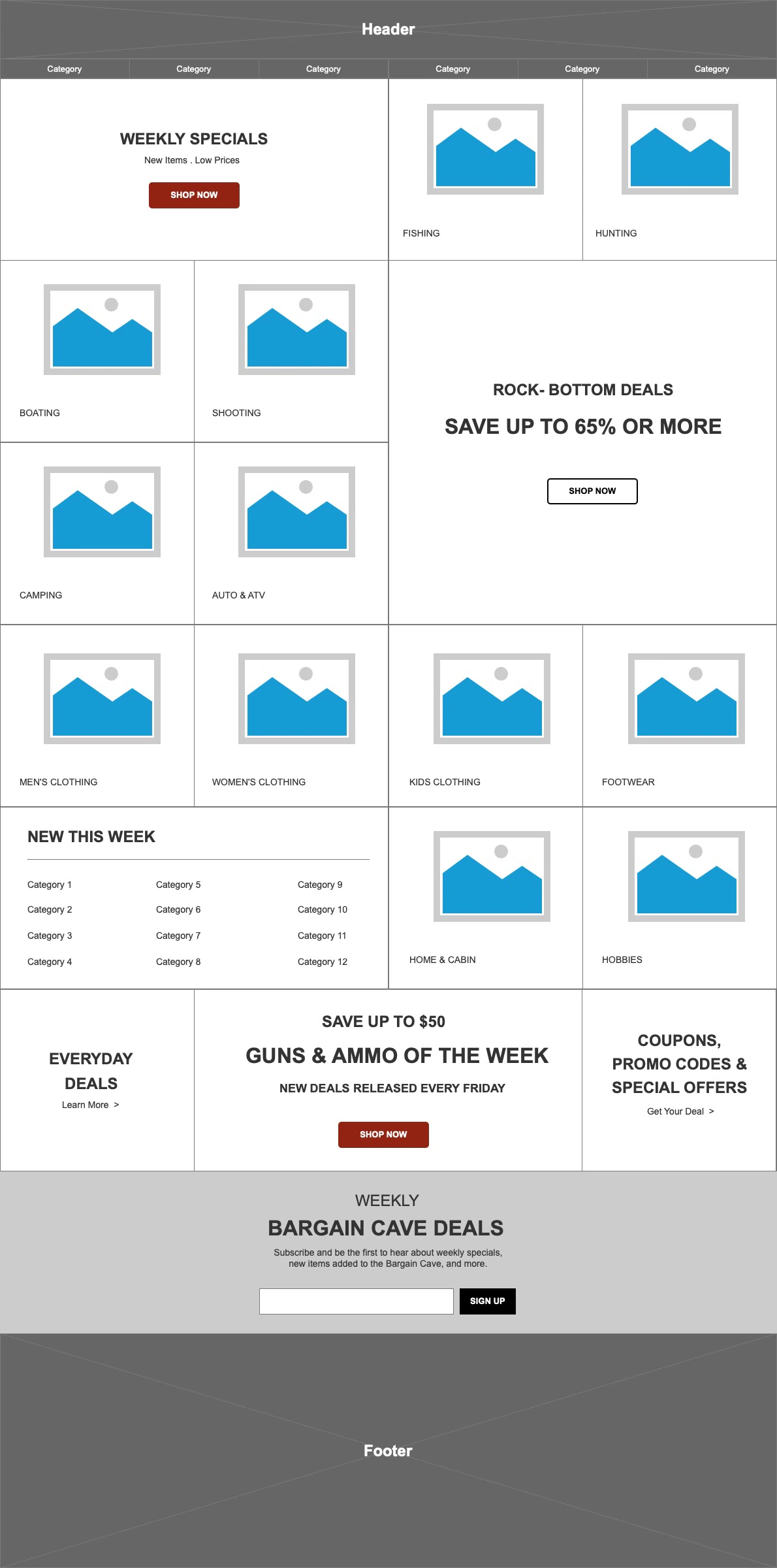 Wireframe: deals of the week