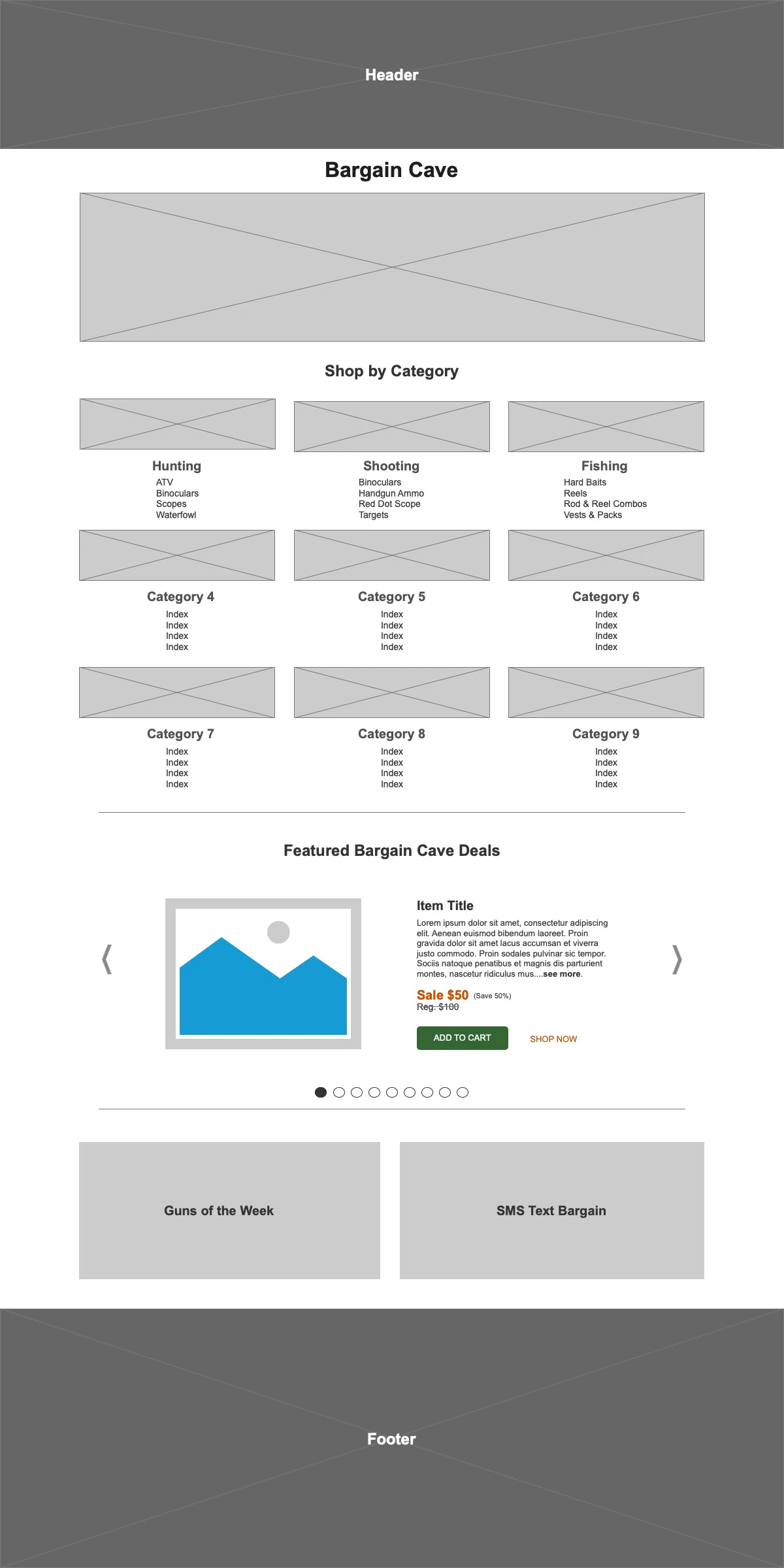 Wireframe: category results