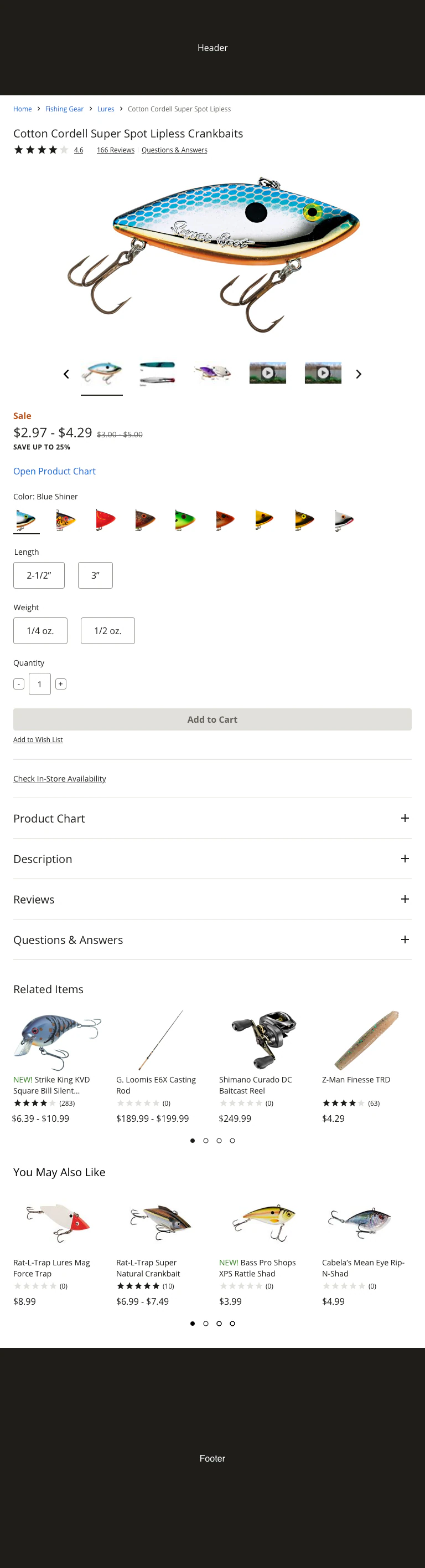 Final product details page on tablet