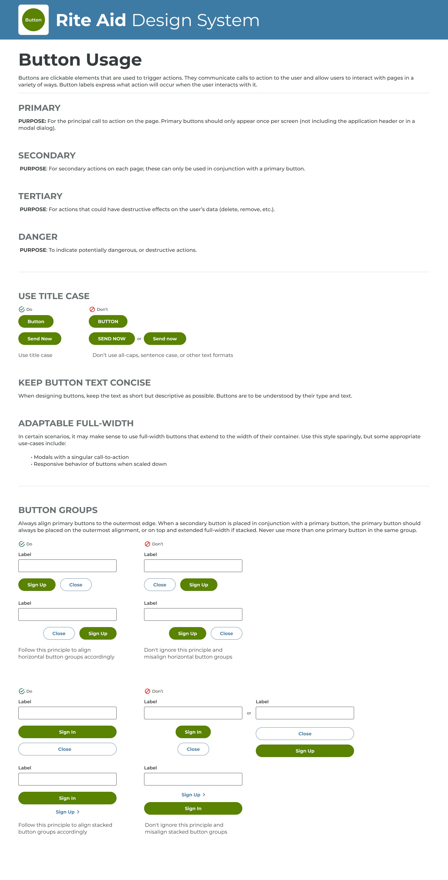Button components and states