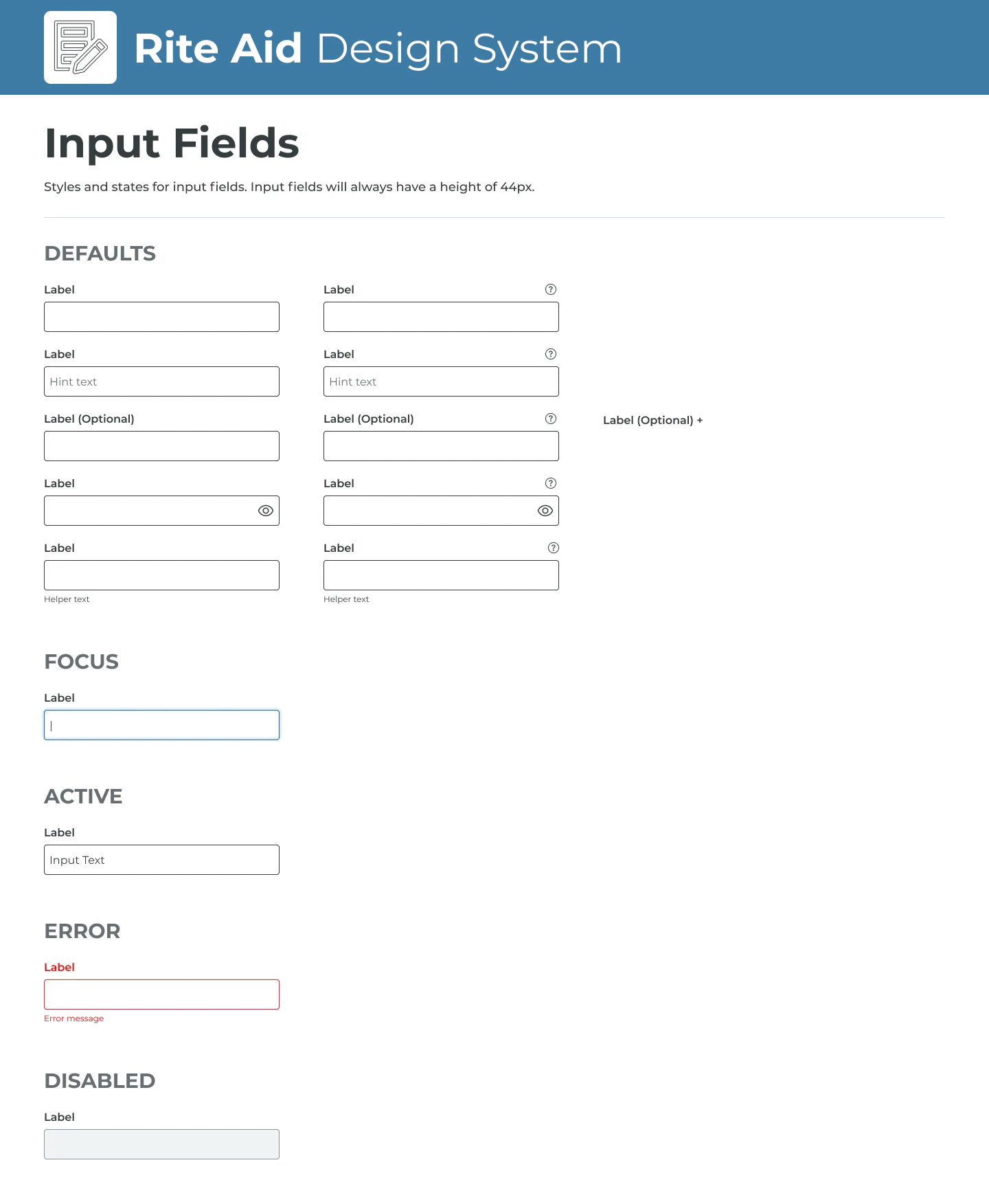 Input fields and states